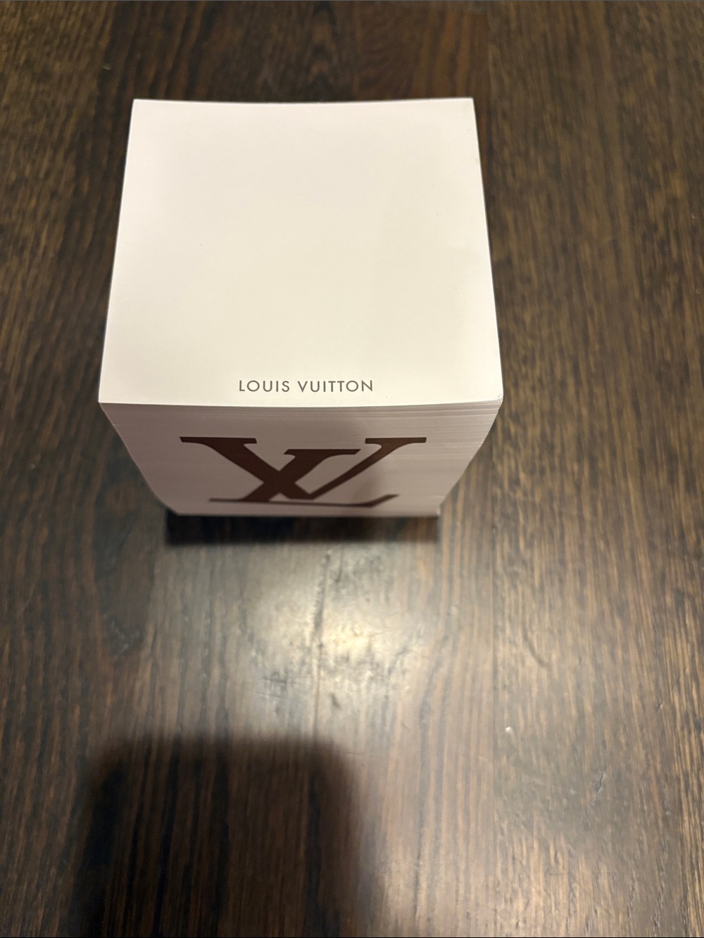 Louis Vuitton White post it paper notes  with Brown LV Monogram staionary